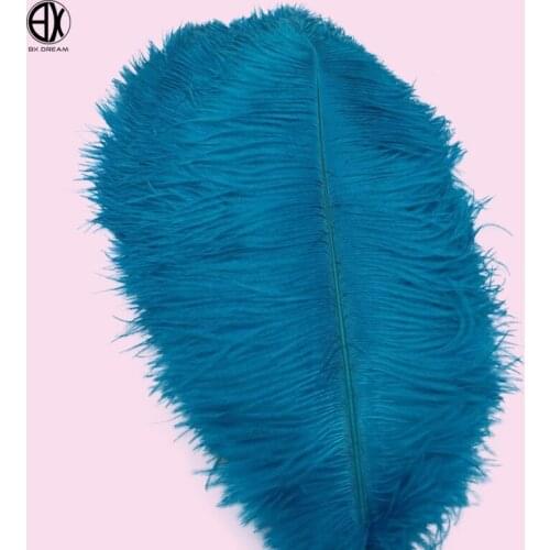 Free shipping 100 pieces/batch cheap cute lake blue ostrich feather 40-45cm DIY accessories party ornament feather