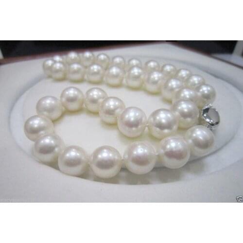 FREE SHIPPING HOT sell new Style >>>>Perfect 11-12mm AAA Natural White SOUTH SEA Pearls Necklace 18" 14KGP