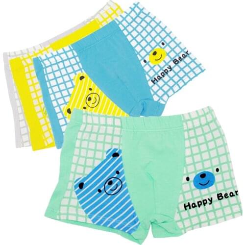 8Pcs/Pack Brand 100% Cotton Children Underwear Baby Boys Girls Boxer Shorts Cartoon Bear Boy Girl Shorts Kids Pants 1-16Year