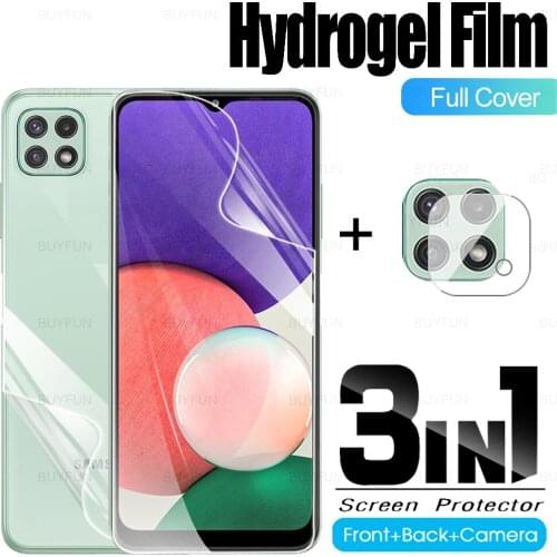3in1 Hydrogel Soft Film For Samsung Galaxy A22 5G Camera Lens Protective Film For Samsung A22 22a samsun A 22 HD Film Protector