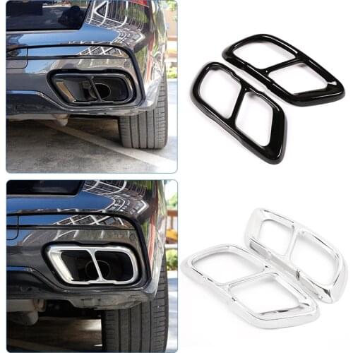 Glossy Black Chrome For BMW X5 G05 X7 G07 2019 Model Stainless Steel Car Exhaust Pipe Cover Trim Accessories
