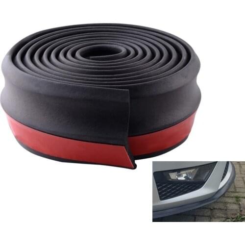 Racing Universal Car Front Rear Side Bumper Lip Splitter Rubber Protector Body Spoiler Valance Chin Rubber Car Bumper Lip 2.5M