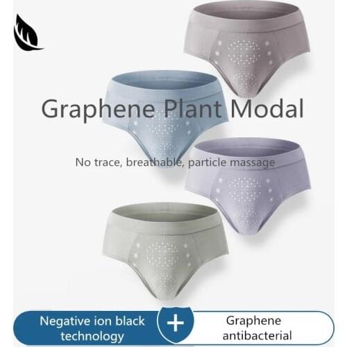 Graphene Seamless Underwear Men Briefs Modal Underpants Man Gay String Particle Massage Mens Briefs Elastic Plus Size Gay Male