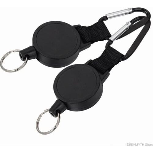 Delicate Durable Stainless Steel Wire Rope Retractable Pull Chain Reel ID Card Badge Holder Reel Recoil Belt Clip Whit Buckle