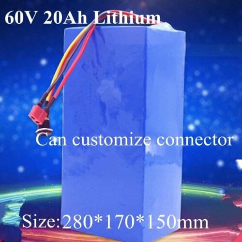 60V Rechargeable Lithium Battery 60V 20Ah for 800W 1000W 1500W Motor Electric Bike Battery 60V with 5A Charger Free Shipping