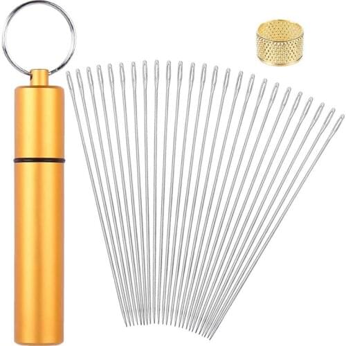 LMDZ 25PCS Beading Needles Long Straight Beading Thread Needles Beading Embroidery Needle for Jewelry Making with Needle Bottle