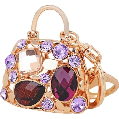 Mini Cute 3D Rhinestone-Crystal Handbag Keychain Keyring Gift Girls Handbag Chram chaveiro feminino key chain ring
