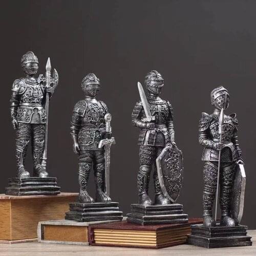Retro Roman Soldier Character Model Decoration Home Living Room TV Cabinet Window Props Decoration Crafts Ornamental Sculpture