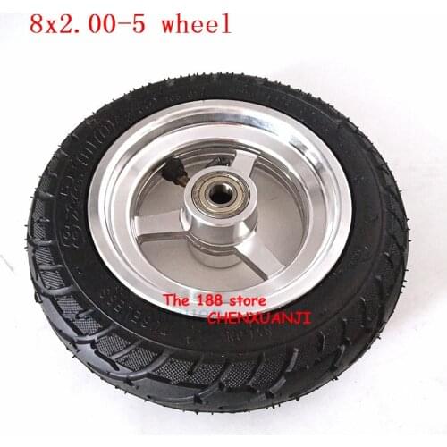 Modified Rear inflatable wheel for Modified KUGOO S1 S2 S3 electric scooter Rear hub and tires 8x2.00-5 tire tubeless wheel