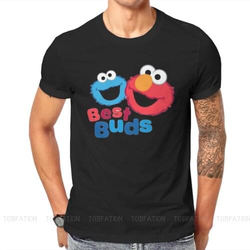 Sesame Street 80s TV Series Elmo and Cookie Besties T Shirt Vintage Punk High Quality Tshirt Large O-Neck Men Tshirts