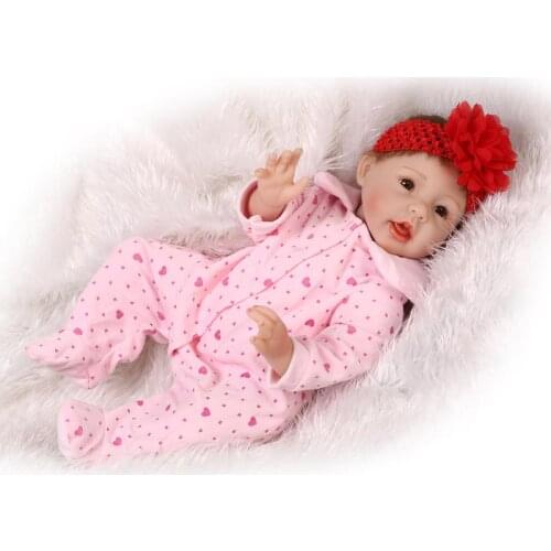 Soft Silicone Reborn Baby Doll Toys For Girls Lifelike Newborn Baby Pink bebe reborn NPK DOLL toys gift