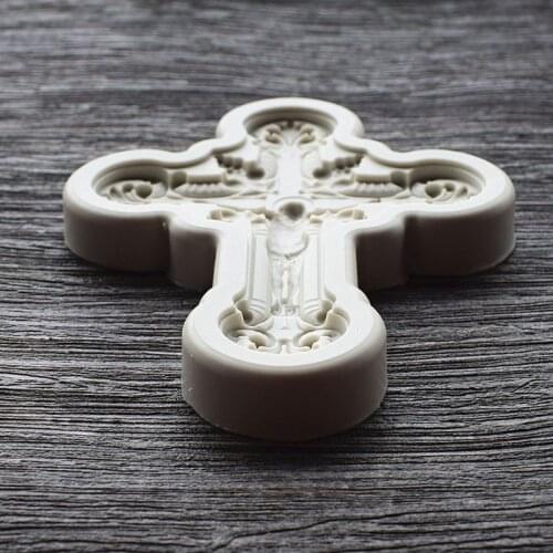 N0HE Cross Pendant DIY Jewelry Resin Casting Molds Jesus Cross Shape Silicone Molds