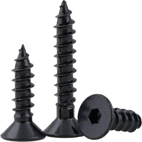 20pcs M5 Black 8.8 High strength countersunk heads Hexagon socket tapping screw Flat head tappings screws 16mm-40mm Length