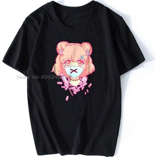 Pastel Menhera Anime Pills Psycho Shirt Tshirt Summer Brand Cotton Hip Hop Fitness Clothing Men T-Shirt Tops