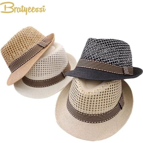 New Kids Hat Summer Panama Jazz Fedora Baby Cap Children Boys Hat Beach Kids Cap for Girls Children Hats 2-6Y