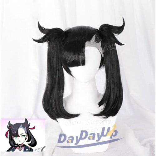 Sword Shield Hero Marnie Gray Black Ponytail Long Cosplay Heat Resistant Synthetic Hair Carnival Halloween Party + Free Wig Cap