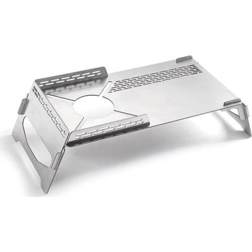 Folding Stove Table Portable Camping Stove Stand Bracket Holder BBQ Grill Folding Picnic Desk for Fishing Hiking Picnic