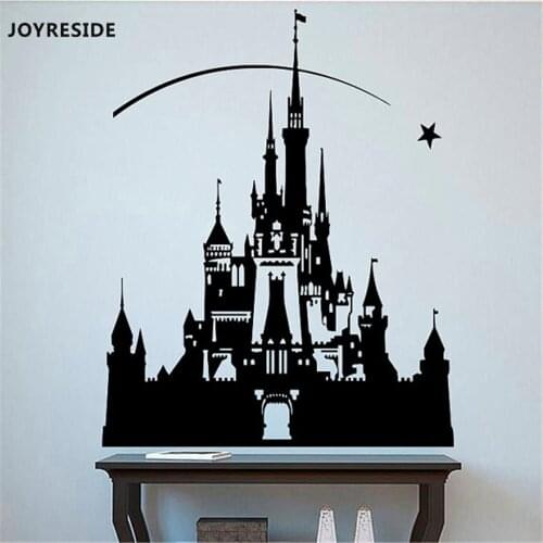 JOYRESIDE Princess Castle Fairytale Wall Decal Vinyl Sticker Nursery Decor For Kid Boy Girl Room Art Home DIY Decoration XY177