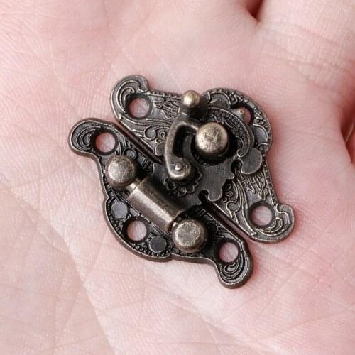 Vintage Zinc Alloy Latch Hasp Pad Chest Lock Plate For Wood Jewelry Box Cabinet