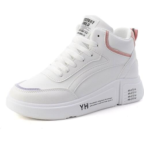 2020 New Super Fire Womens Boots Fashion High-top Height Casual Increasing Women Booties Winter Thick-soled Female Sneakers