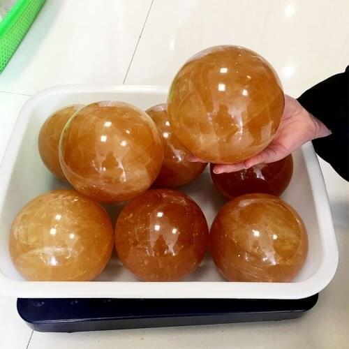 1pcs 4-5cm Natural Citrine Calcite Quartz Crystal Sphere Ball Healing Gemston Home Decor