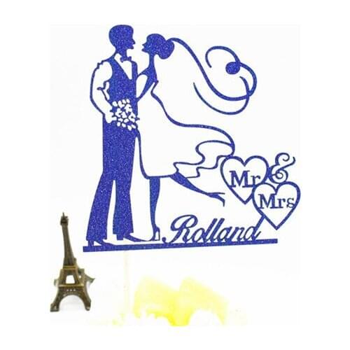 1pc Creative Love Wedding Cake Flag Topper Multi Colors Mr & Mrs Rolland Flags For Wedding Anniversary Party Cake Baking Decor