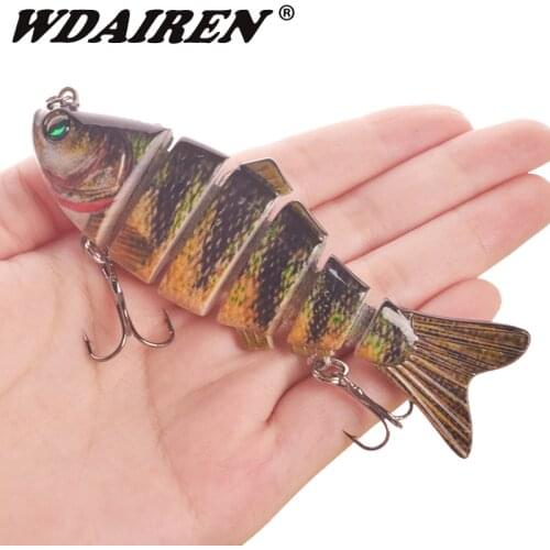 1Pcs Fishing Lure 10cm 20g 3D Eyes 6-Segment Lifelike Fishing Hard Lure Crankbait With 2 Hook Fishing Baits Pesca for Bass Pike