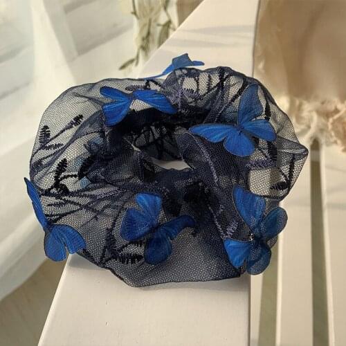 1PC Large Intestine Hair Ring Butterfly Shape Hair Scrunchies Sweet Elastic Rubber Band Fashion Head Rope Woman Hair Accessorie