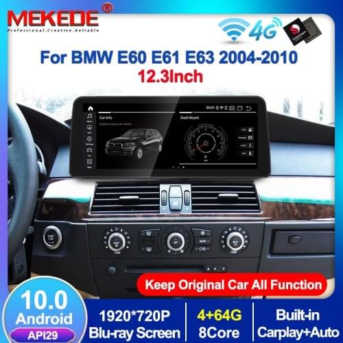 12.3Inch IPS DSP Android 10.0 Car GPS Radio Multimedia Player For BMW 5/3 Series E60 E61 E63 E64 E90 E91 E92 CCC CIC Carplay BT