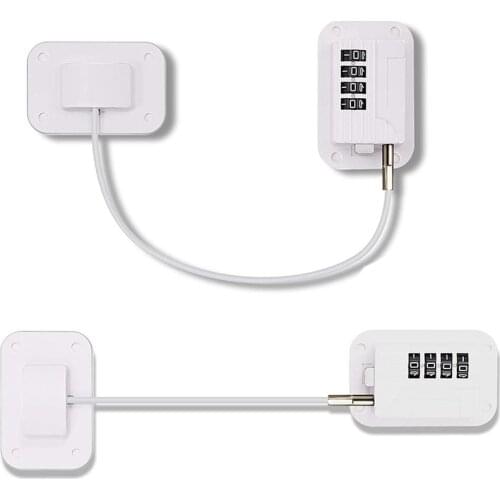 2 Pieces Refrigerator Lock Freezer Lock Fridge Door Lock Combination Child Safety Locks for Cabinets Drawer (White)