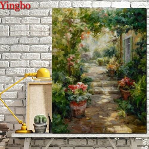 Abstract idyllic garden landscape 3D Full Square round drill 5d Diamond painting mosaic Embroidery rhinestones Sale Home decor