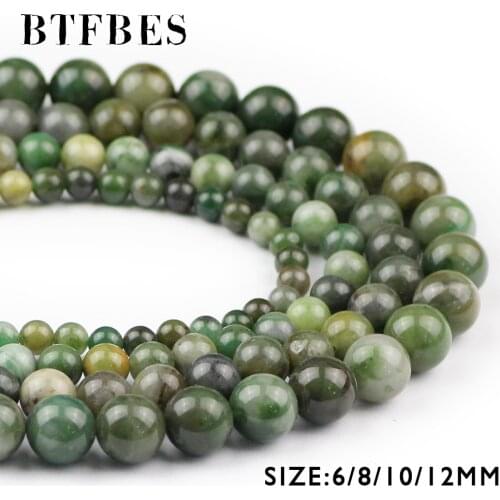 BTFBES AAA Natural Stone African Green Color Beads Round Loose Bead For Jewelry Accessories Bracelet Making 6/8/10/12MM DIY Ball