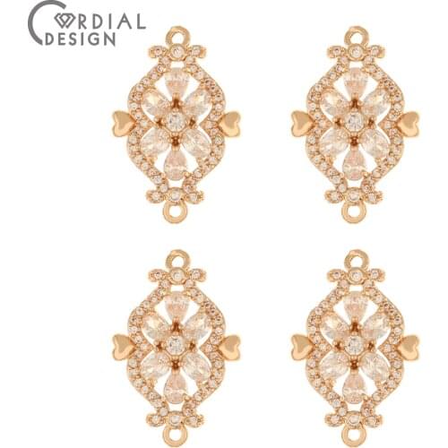 Cordial Design 20Pcs 16*25MM Jewelry Accessories/Earring Making/Hand Made/DIY Charms/Jewelry Findings & Components/CZ Connectors