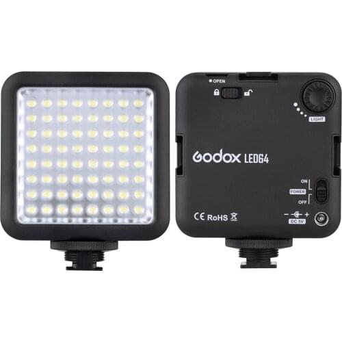 Godox 64 LED Video Light for DSLR Camera Camcorder mini DVR as Fill Fotografia Lighting for Macrophotography Nikon Canon Sony