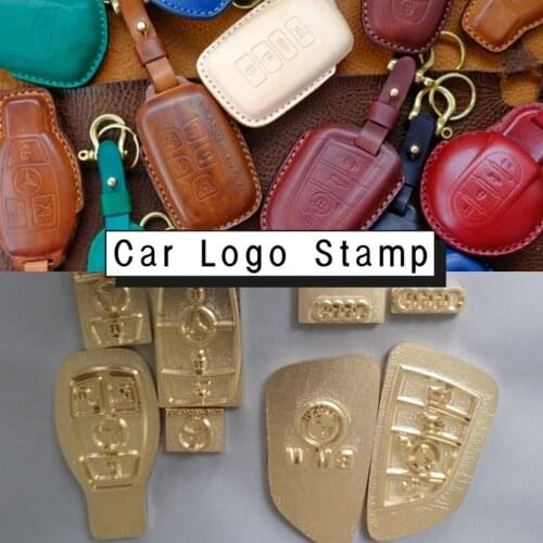 Customize Car logo key bag Leather Mould DIY Brass Stamp press emboss iron branding Personalized hot Stamping mold carving
