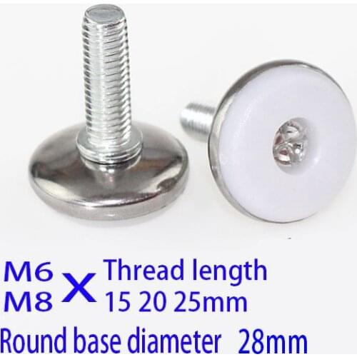M6 M8X(20 25) Bolt cabinet feet pad screw Adjustable machine case metal Leg,steel and nylon furniture pads cupboard leg