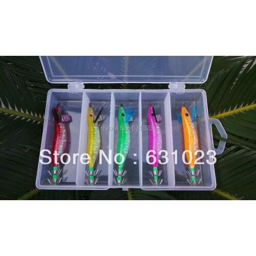 MR OCTOPUS 10pcs fishing lure ,squid jig ,squid hook, 2.0# 9cm ,9g,packed with a box.five colour mixed