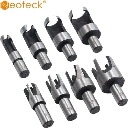 Neoteck 8pcs Wood Plug Cutter Cutting Tool Woodwork Plug Cutting Drill Bit Set Claw Cork Drill Carbon Steel Wood Plug Hole Bit