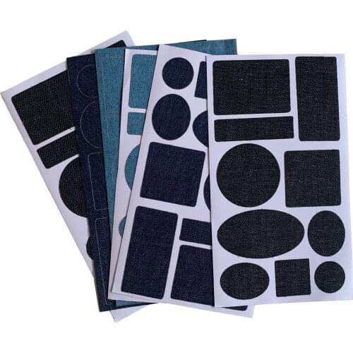 One Set Jeans Self-adhesive Fabric Patch DIY Repair Pants Knee Accessory For Womens Clothing Badges Denim patches