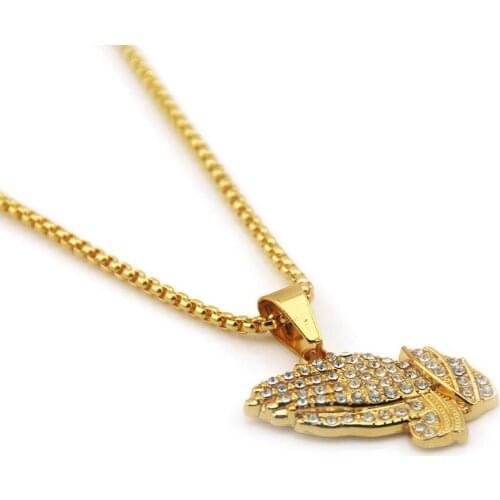 Hip-hop Pendant Necklace Jewelry The Praying Hands Pendants Party Gift for Boyfriend Fashion Accessories Ewelry Long Necklaces