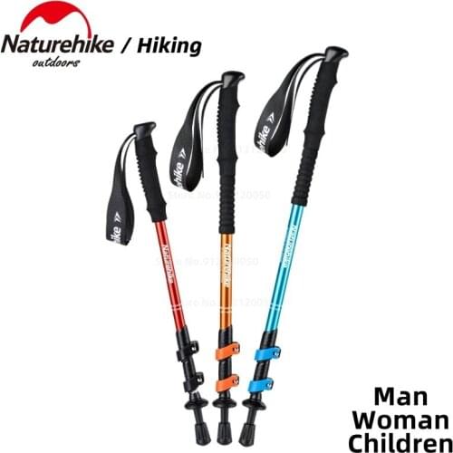 Naturehike Trekking Folding Poles Adult Child Alpenstocks Ultralight Hiking Walking Sticks Camping Family Outdoor Alpenstocks