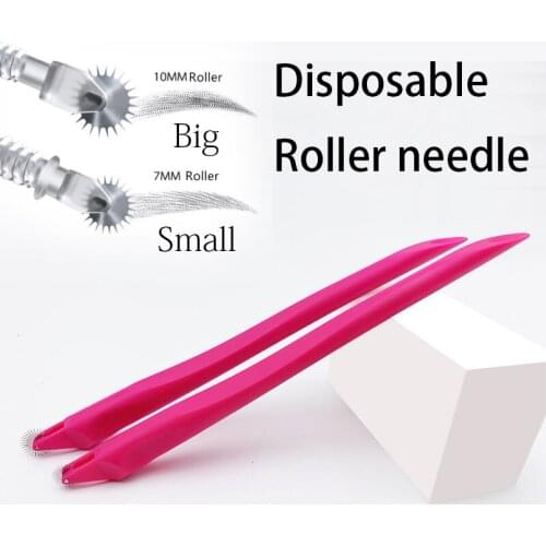 Microblading Manual Tattoo Pen Easy Color Tattoo Eyebrow Pens with 7/10mm Roller Needles Fog Shading Tattoo Tools For Embroidery