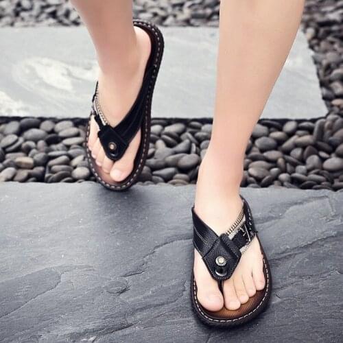 Sandale sandalia beach cuir heren de sandals sandalias 2020 piel ete homme leather man couro para sandal transpirables herren v