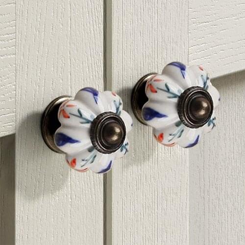 Vintage Furniture Handle Ceramic Drawer Cabinet Knobs and Handles Knobs Door Cupboard Kitchen Pull Handles Furniture Hardware