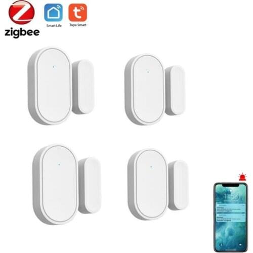 Tuya Door Sensor Zigbee Door Window Sensor Open Entry Smart Security Alarms Compatible With Alexa Google Detector Electronics