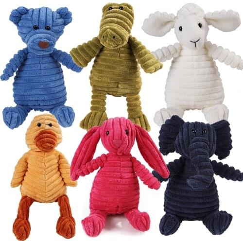 Corduroy Pet Puppy Chew Squeaky Plush Sound Animal Toy Dog Molar Bite Resistant Cleaning Teeth Dog Toy Squeaking Pets Accessorie