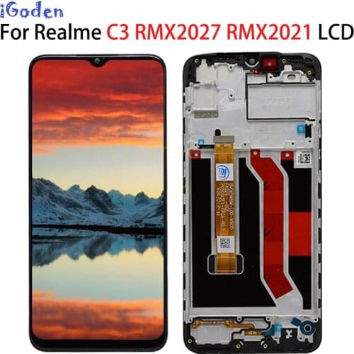 6.5inches LCD for Realme C3 RMX2027 RMX2021 LCD Display with Frame Digitizer Touch Screen Replacement for OPPO Realme C3 C 3 LCD