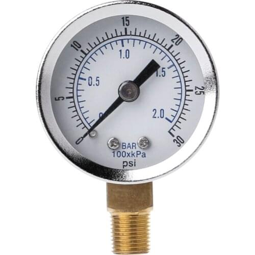 1/8\" NPT Pressure Gauge Air Compressor Hydraulic Pressure 0-30 PSI Bottom Mount X4YD