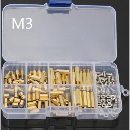 120pcs M3 Male Female Brass Hex Column Standoff Support Spacer Pillar M3 Screw Nut For PCB Board