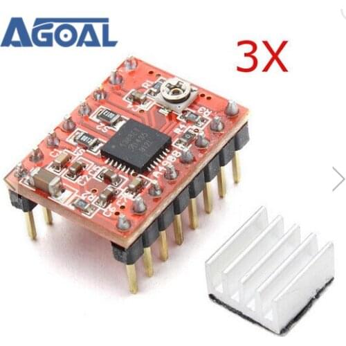 3Pcs 3D Printer A4988 Reprap Stepping Stepper Step Motor Driver Module